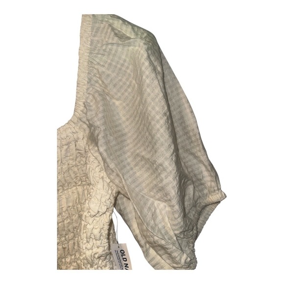 Old Navy Cream Smocked Puff Sleeve Top, Large - Picture 4 of 9